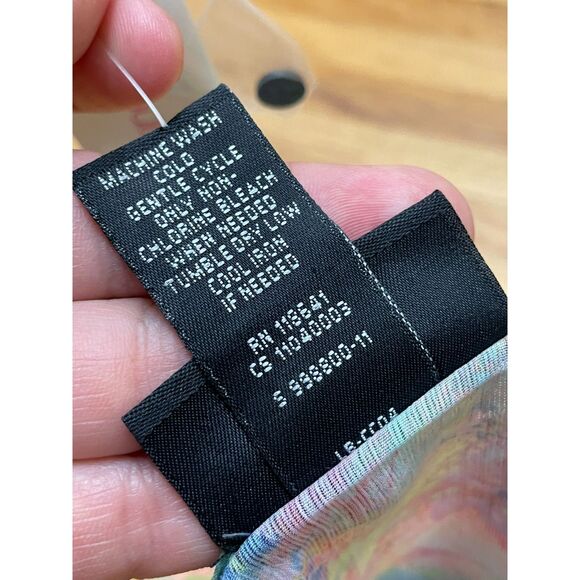 Lane Bryant Women's 14 Green Tank Polyester Tunic Hi-Low Hem Abstract Artsy Boho - Picture 5 of 9